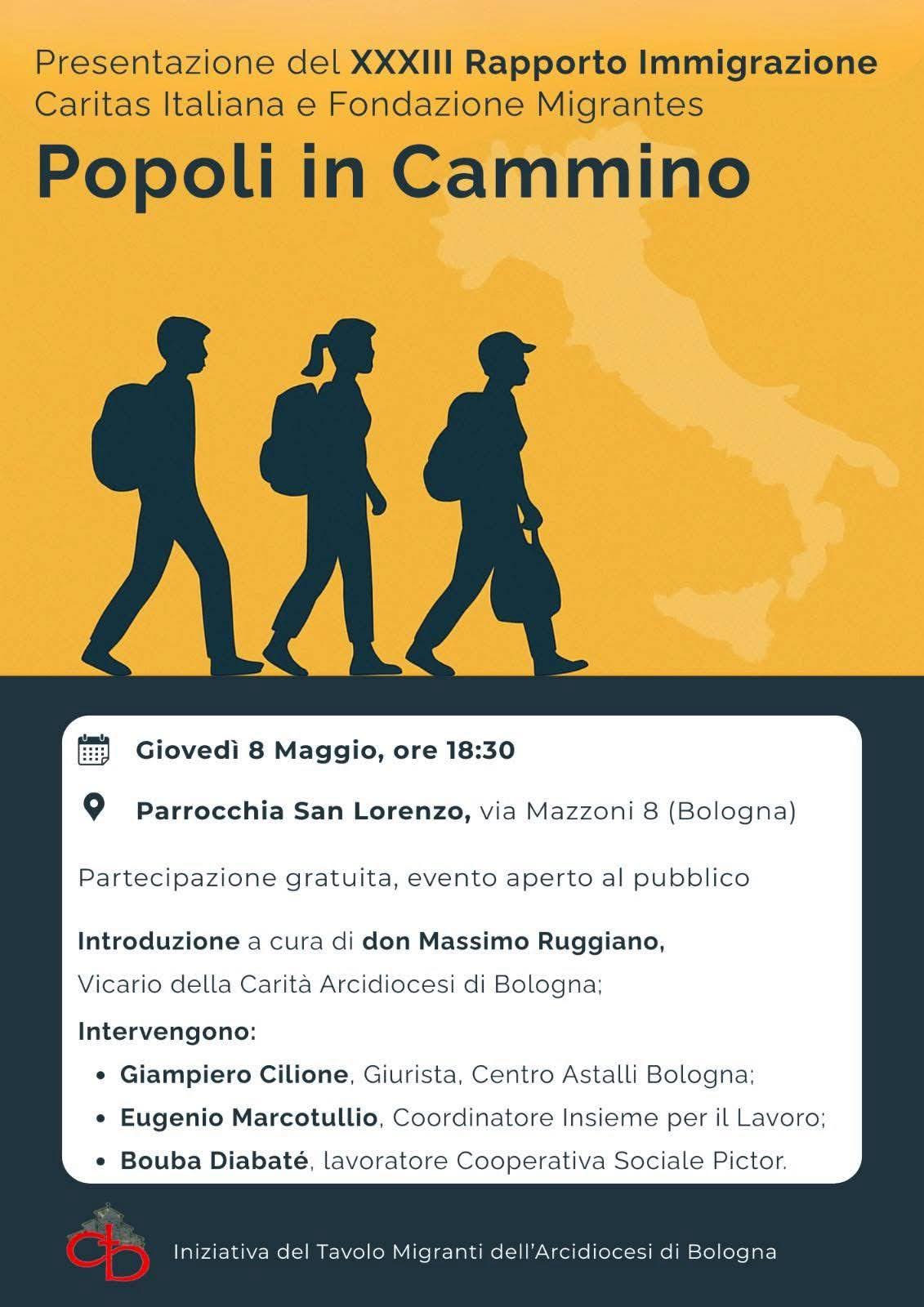 Popoli in cammino: l'8 maggio il Rapporto Immigrazione a Bologna