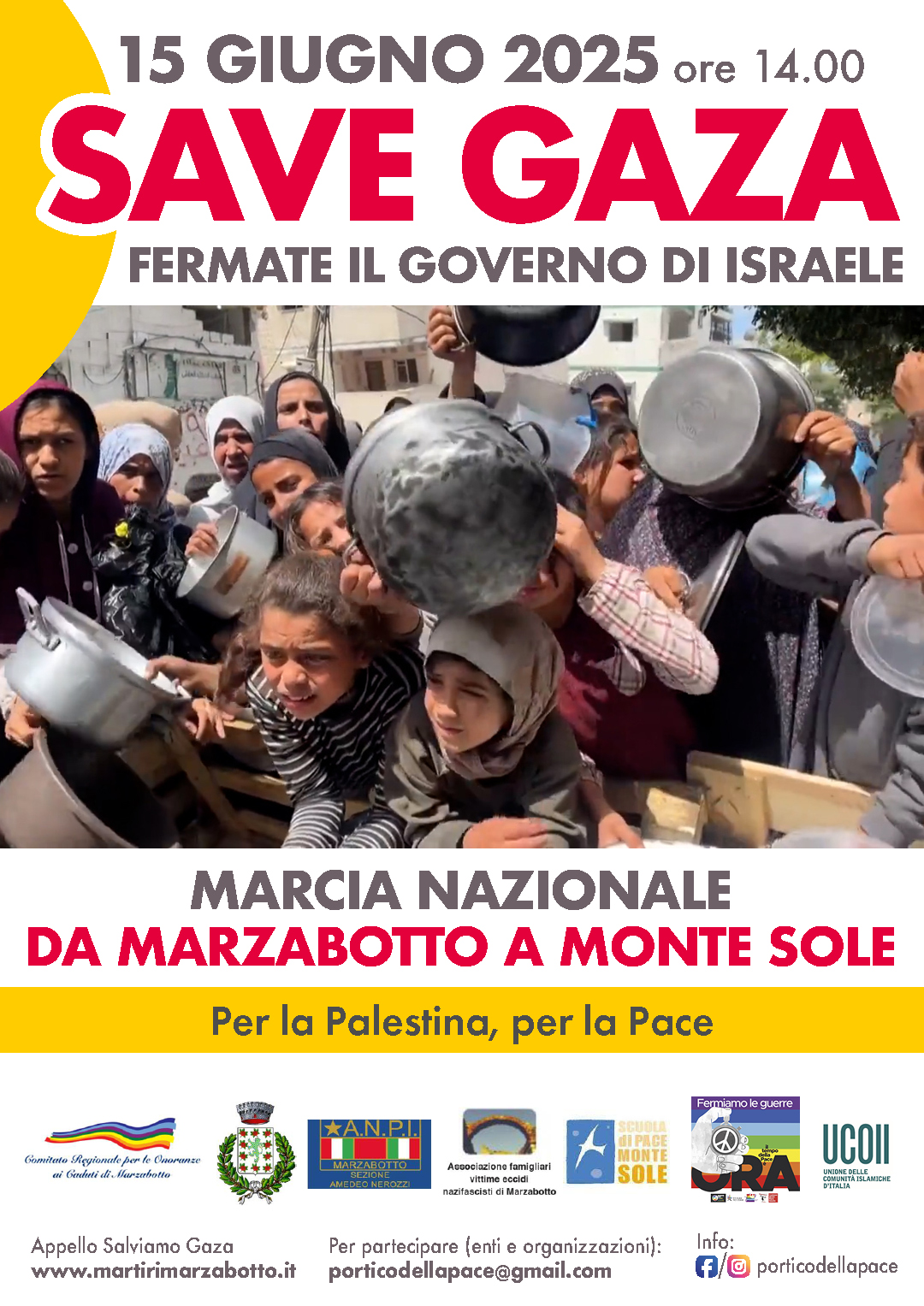 Il Centro Astalli di Bologna alla Marcia "Save Gaza" di Monte Sole